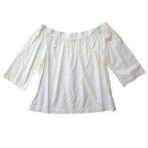 Madewell White Bardot Neckline 3/4 Sleeve Boho Top Like New